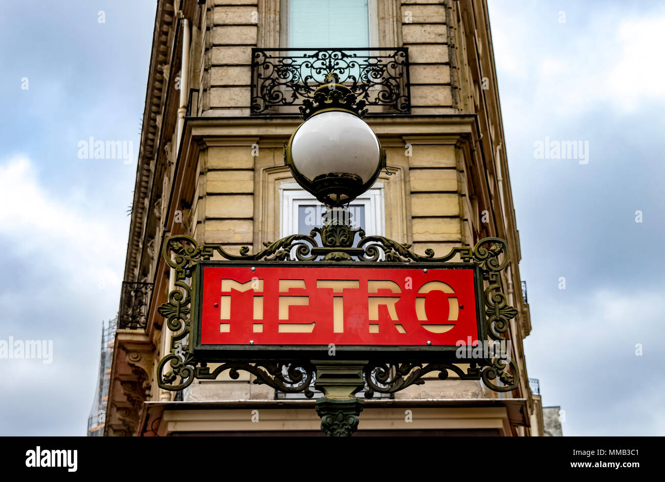 Val d'osne U-Schild draußen Le Peletier Metro Station, Paris, Frankreich Stockfoto