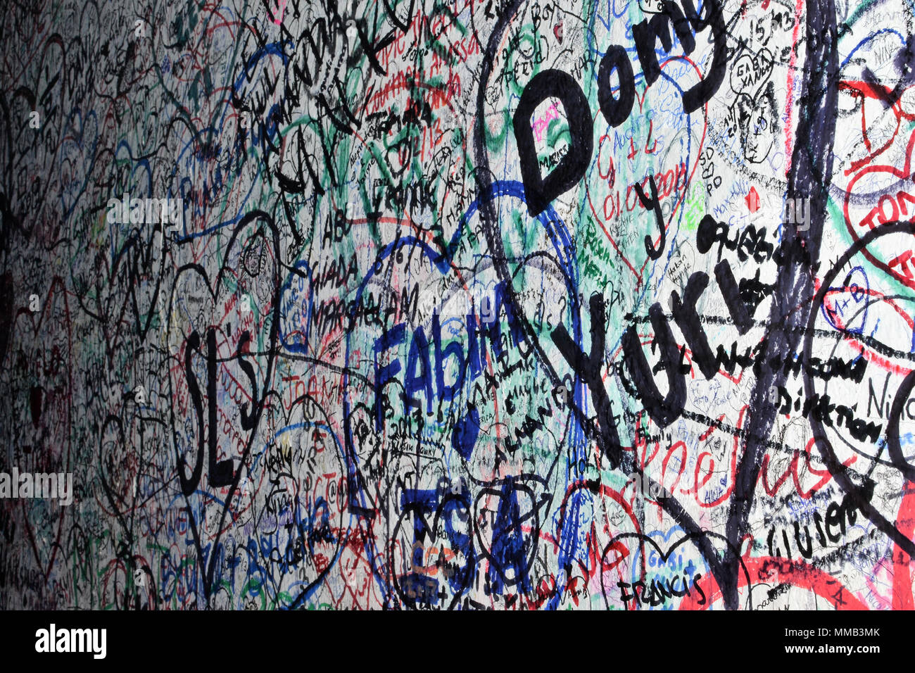 Liebe Graffiti Wall Verona Stockfoto