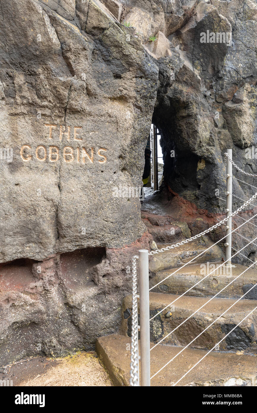 Die Gobbins Pfad-Wise's Eye Stockfoto