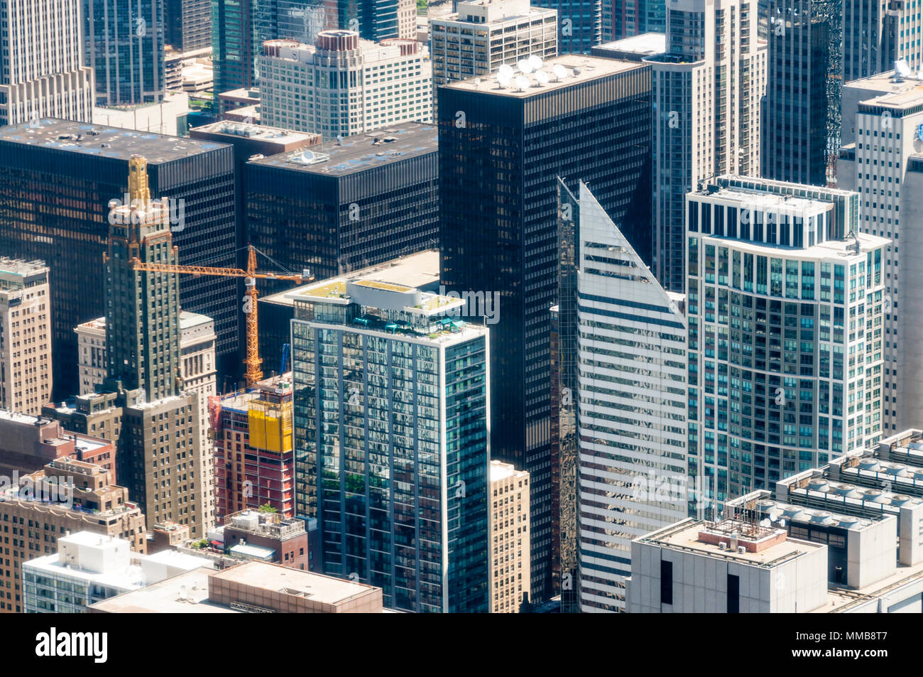 Dichten städtischen Entwicklung von Downtown Chicago von Willis Tower gesehen Stockfoto