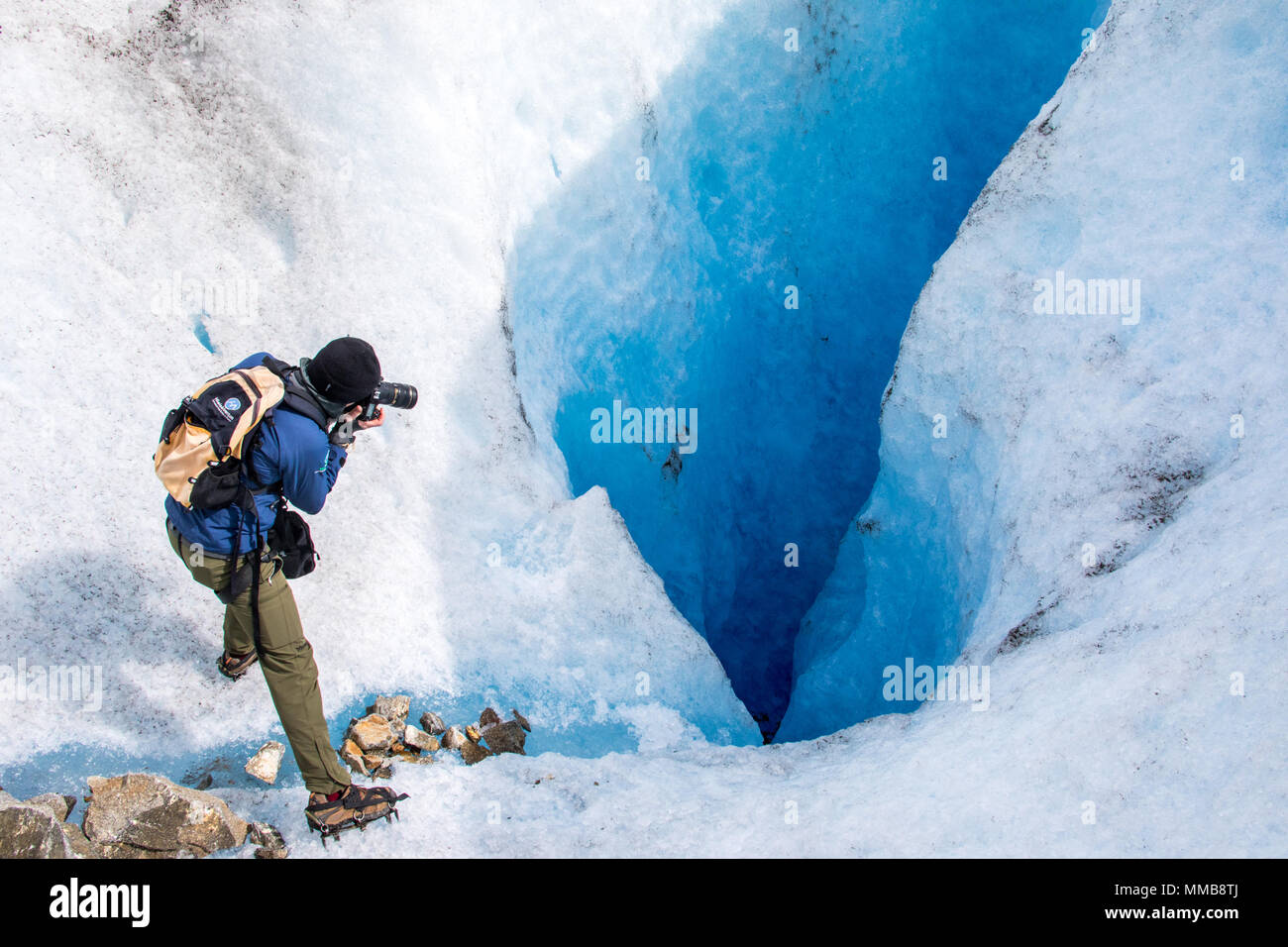 Touristen Fotos, Hielo Y Aventura Big Ice Tour, Perito Moreno Gletscher, Glaciar Perito Moreno, Argentinien Stockfoto