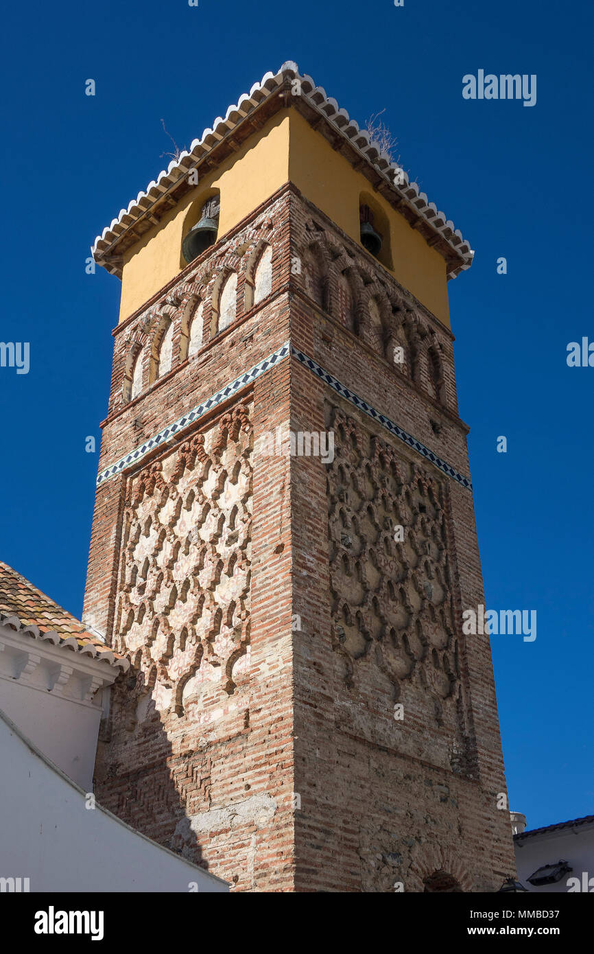 Spanien, Andalusien, Axarquia, Berge, Archez, Torre Alminar Stockfoto