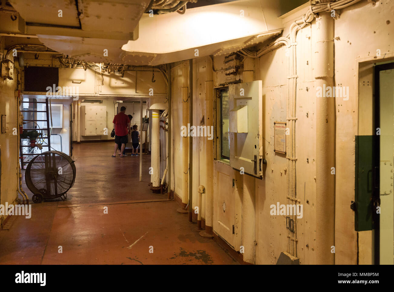 Unter Deck an Bord der Battleship Texas, Houston, Texas, USA Stockfoto