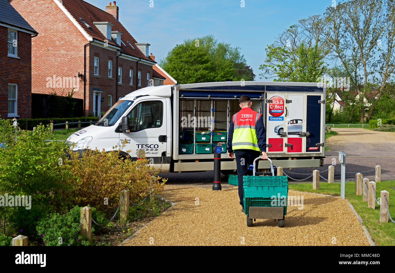 Tesco Lieferwagen, England Großbritannien Stockfoto