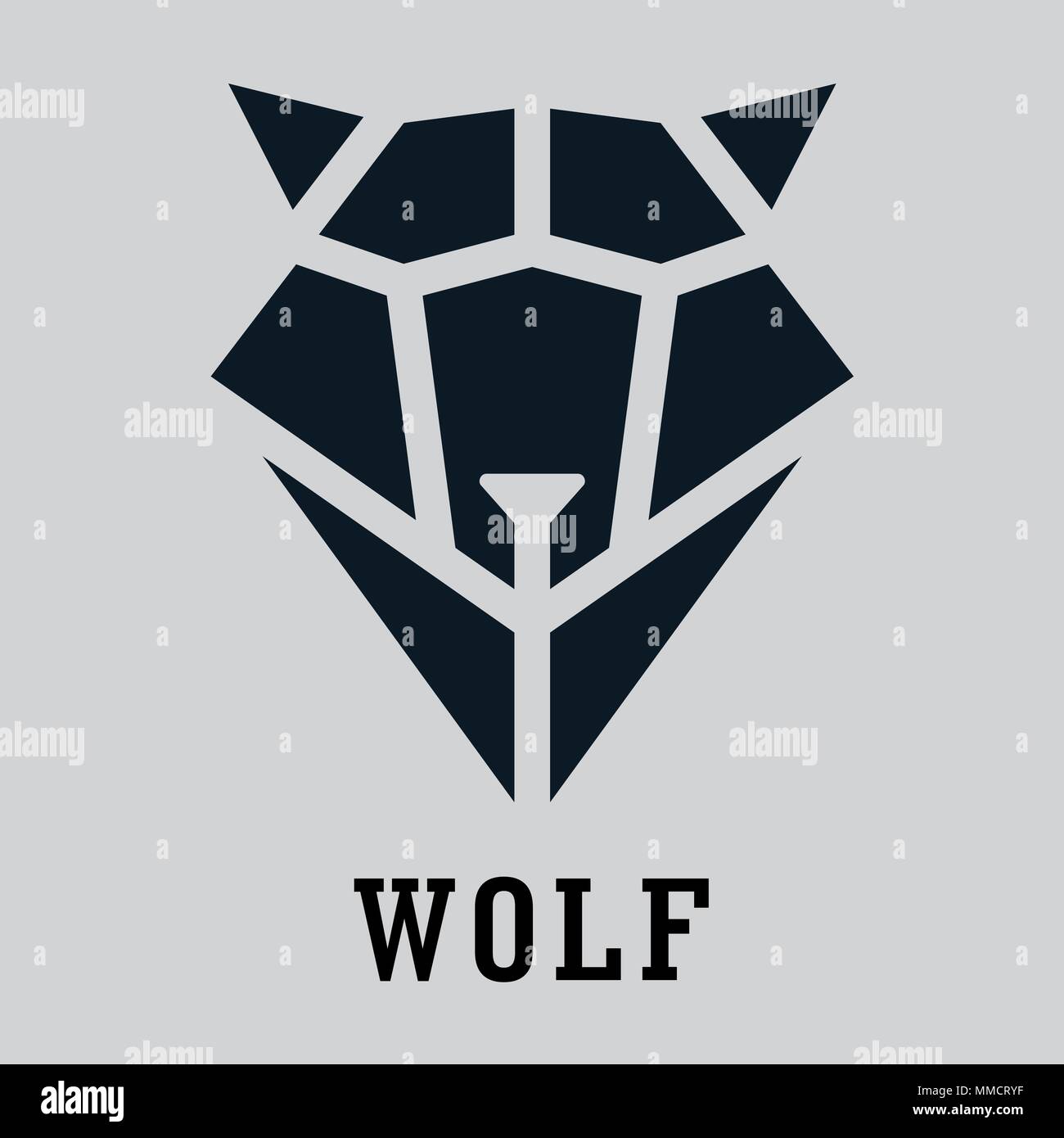 Wolfskopf geometrischen Stil. Polygonale dreieckige Tier Vector Illustration Stock Vektor