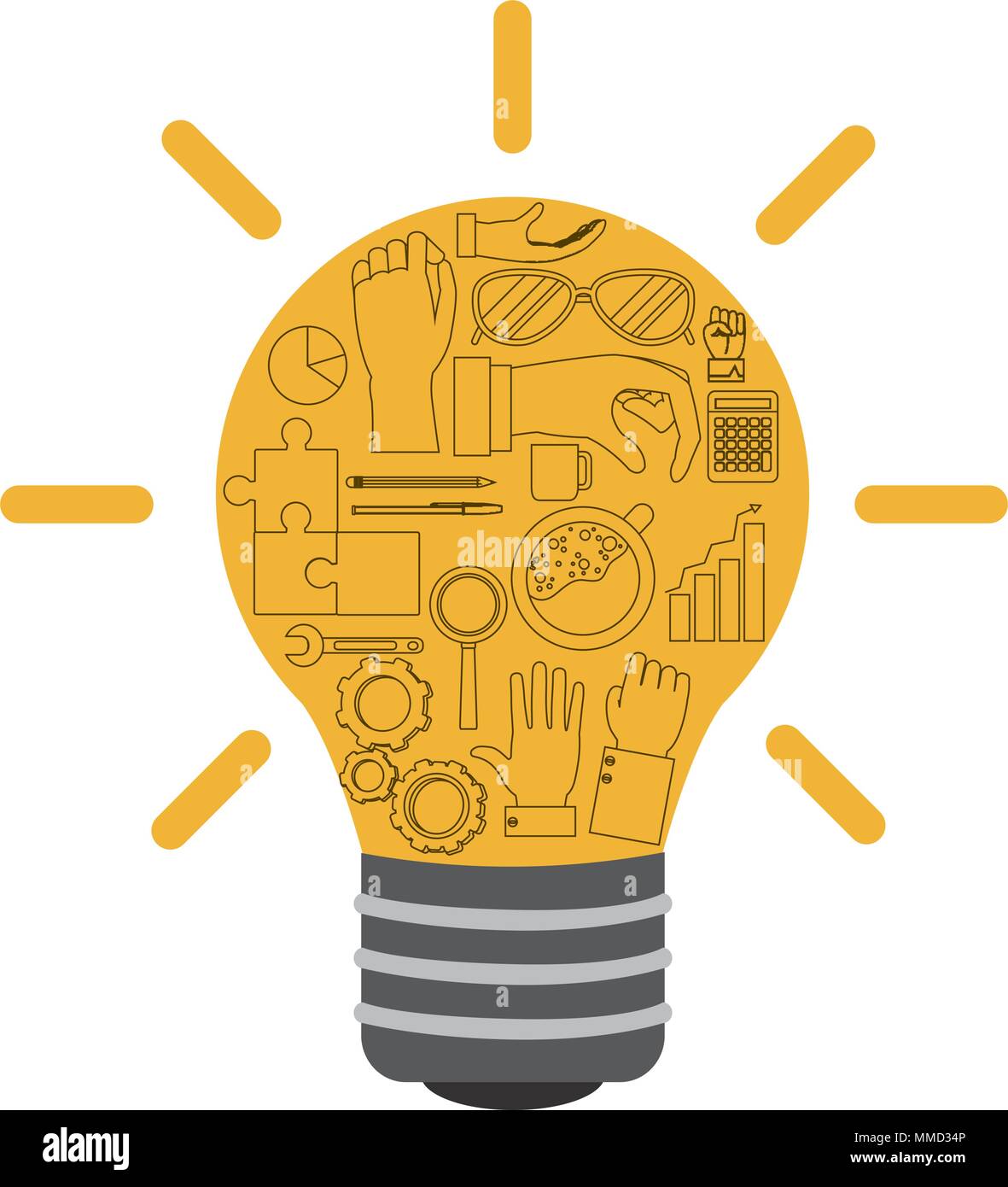 Glühlampe Idee kreative Lösung Stock Vektor