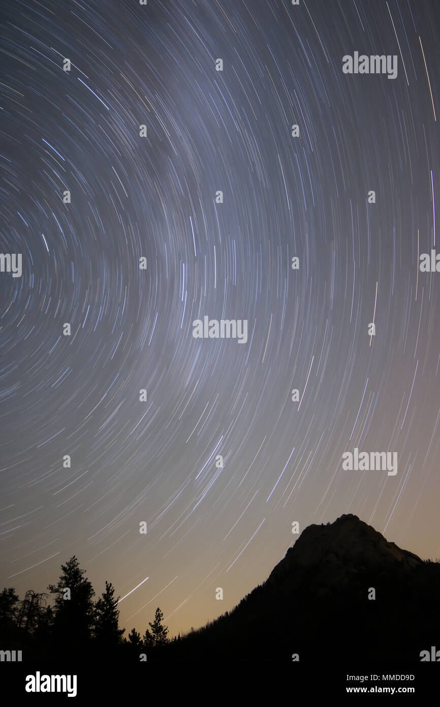 Star Spuren am Grayrock Mountain Colorado Stockfoto