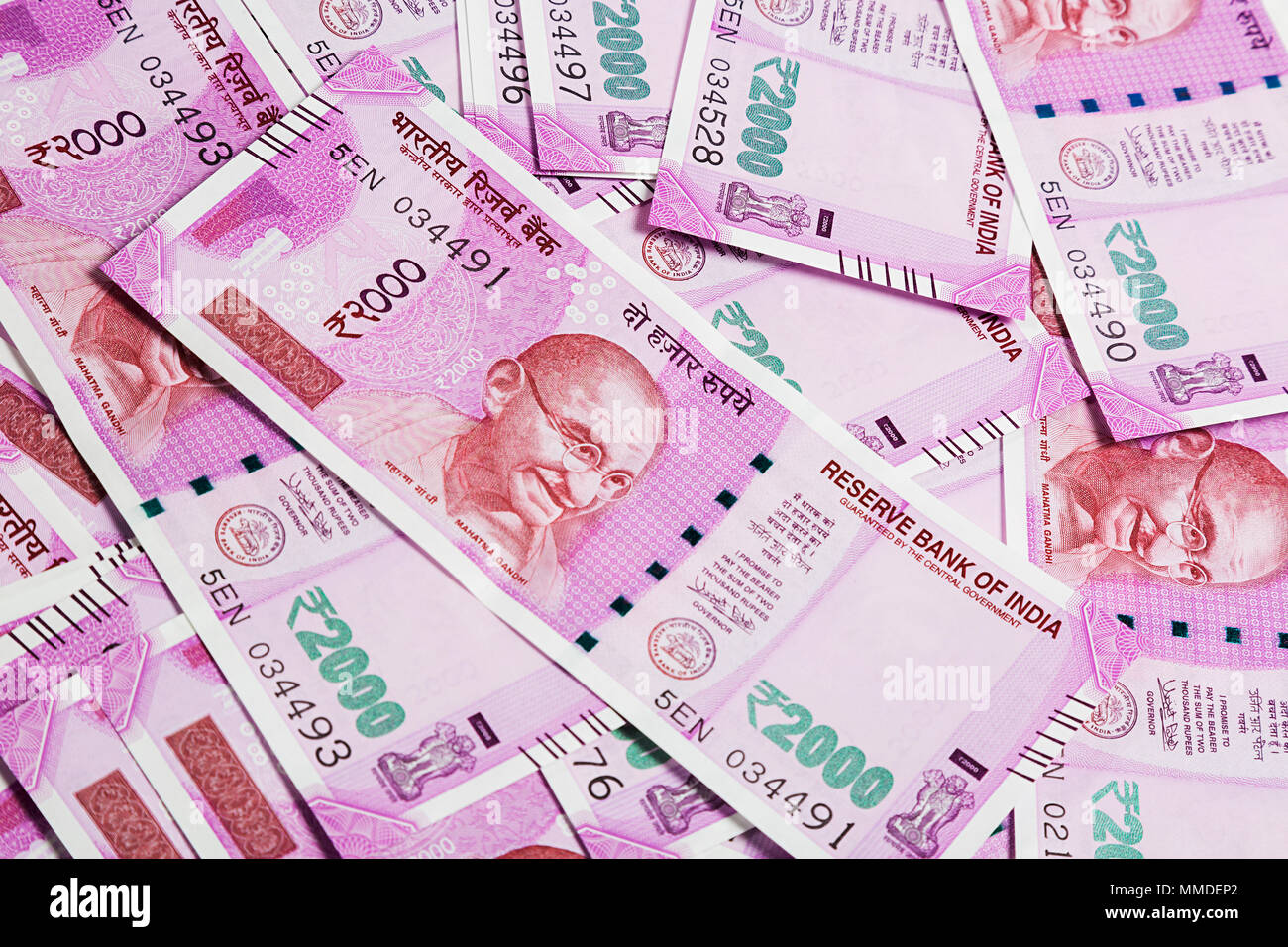 Nahaufnahme Variationen der indischen Währung stellt niemand Geld Konzept Stockfoto