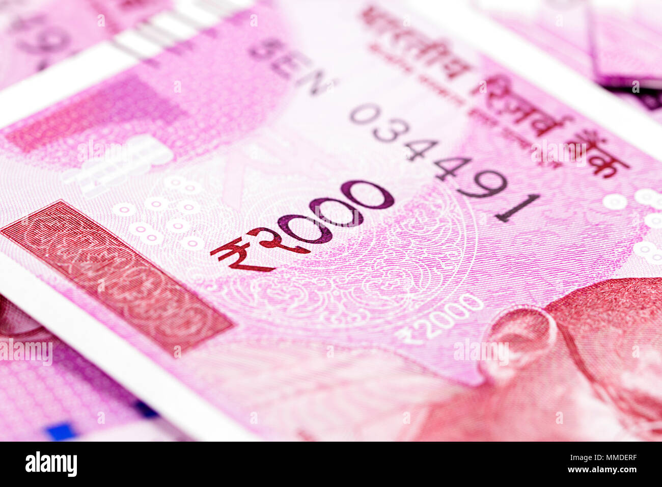 Close-up Cash Geld. Rupie 2000 oder Banknoten in Geld-Konzept. Stockfoto