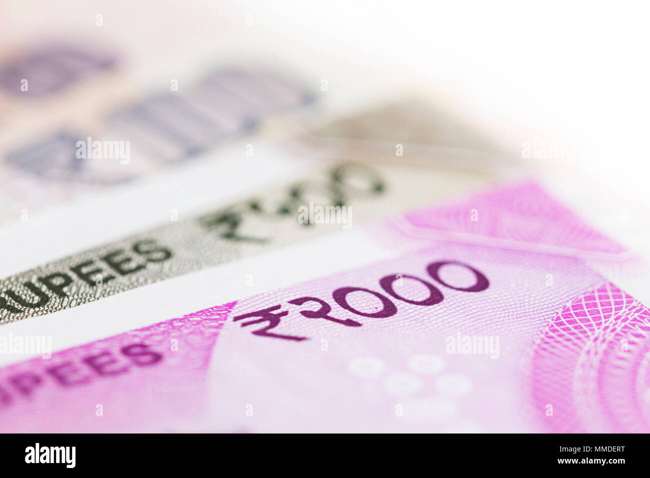 Geld Konzept - Nahaufnahme Variation der Indische Geld 500 Rupie Banknote Stockfoto