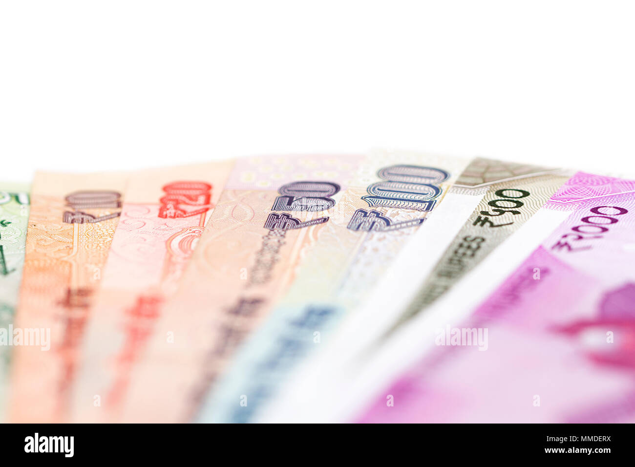 Geld Konzept - Variante Geld indischer Währung Selective-Focus 100 Rupie Banknote Stockfoto