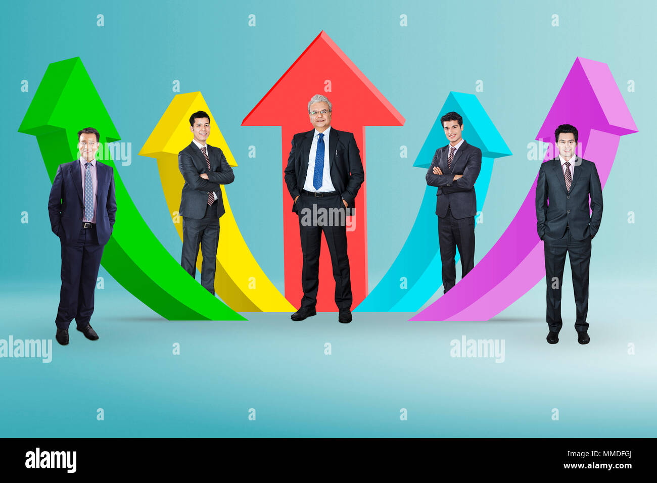 Group Business Menschen Kollege s Ständigen Vector-Arrow Seite zusammen Stockfoto