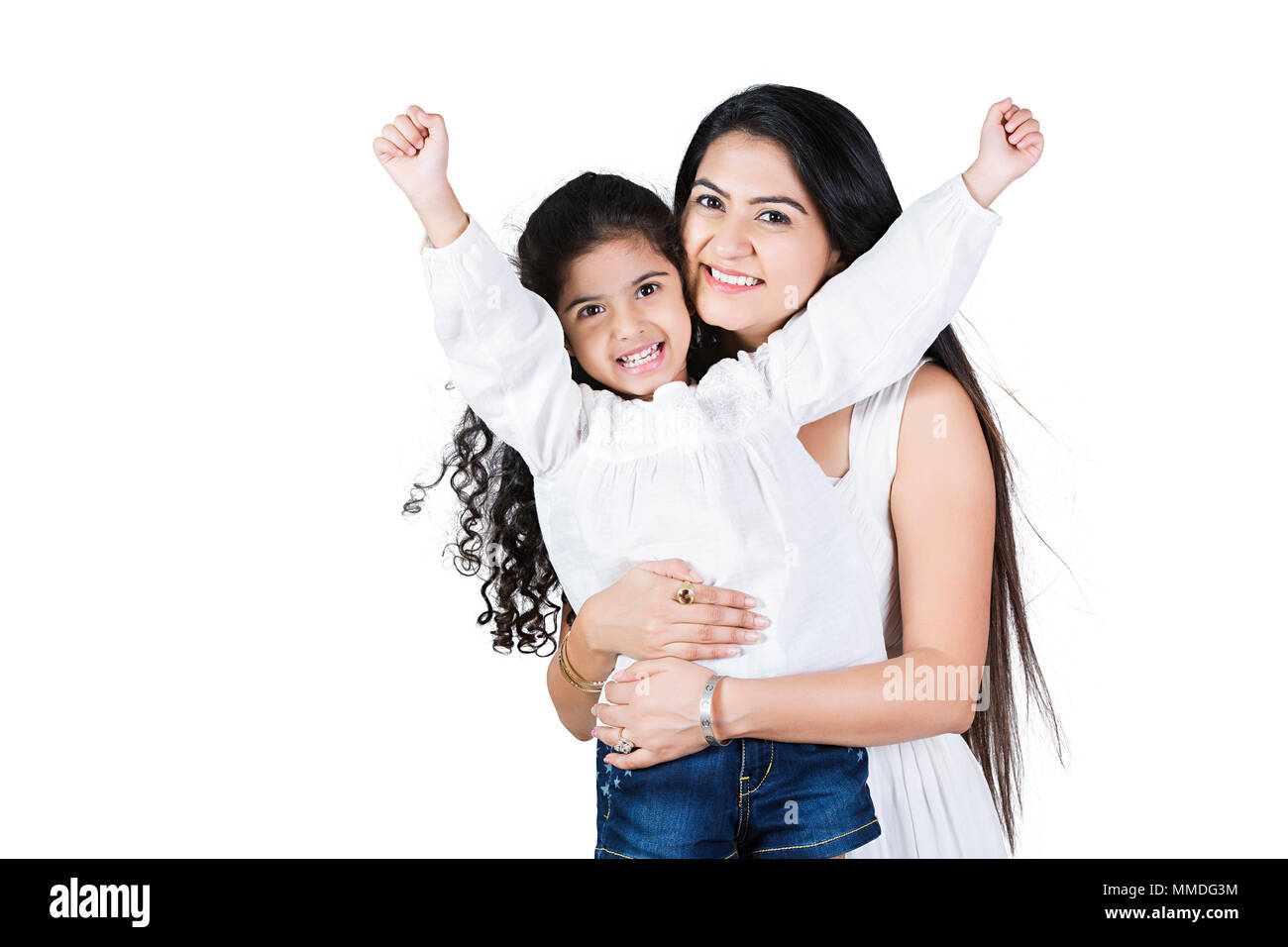 Glückliche Mutter und kleinen Tochter zusammen Liebe Spaß Fröhliche Stockfoto