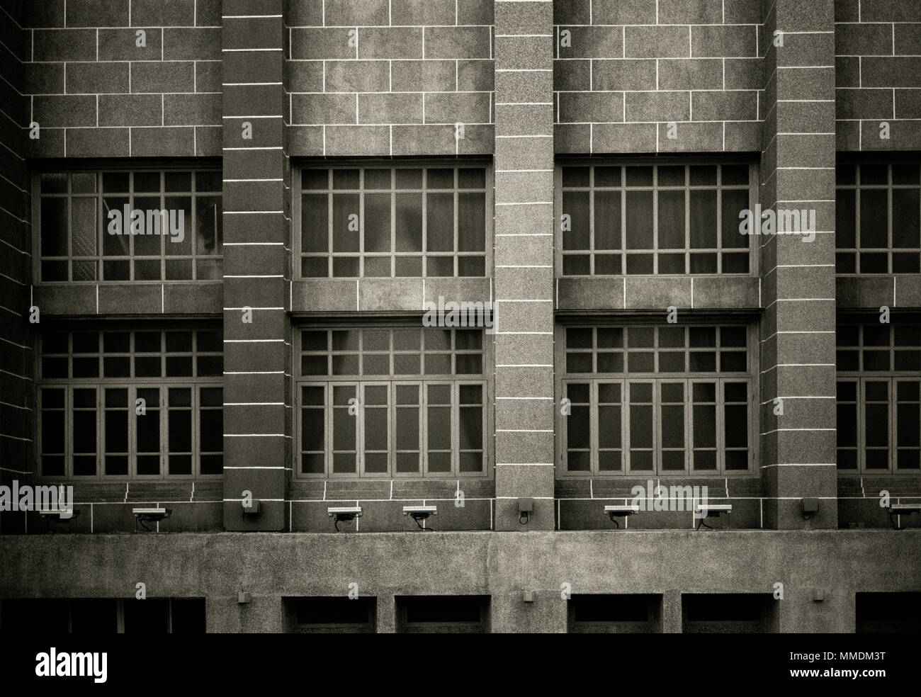 Die Art Deco Architektur des zentralen Grand Allgemeine Post Gebäude in Bangkok in Thailand in Südostasien im Fernen Osten. Reisen Geschichte B&W Stockfoto