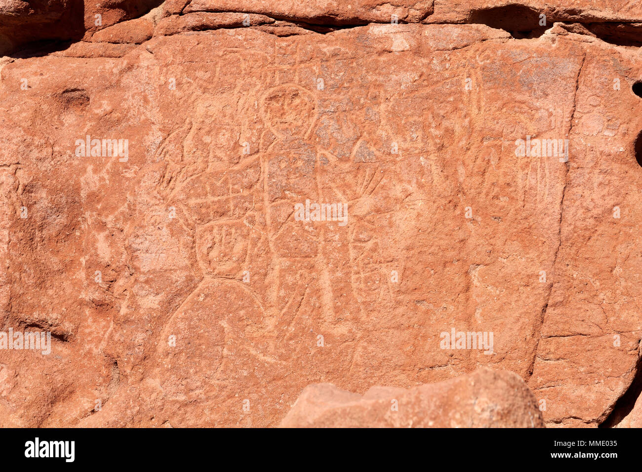 Petroglyphen, Yerbas Buenas, Atacama, Chile. Stockfoto