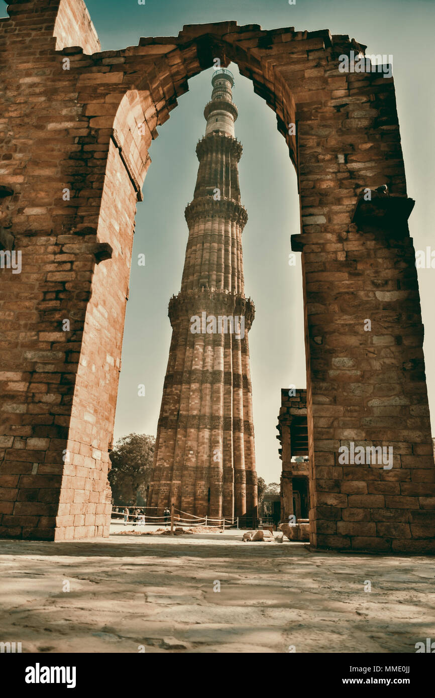 Qutb Minar in Delhi in Indien Stockfoto