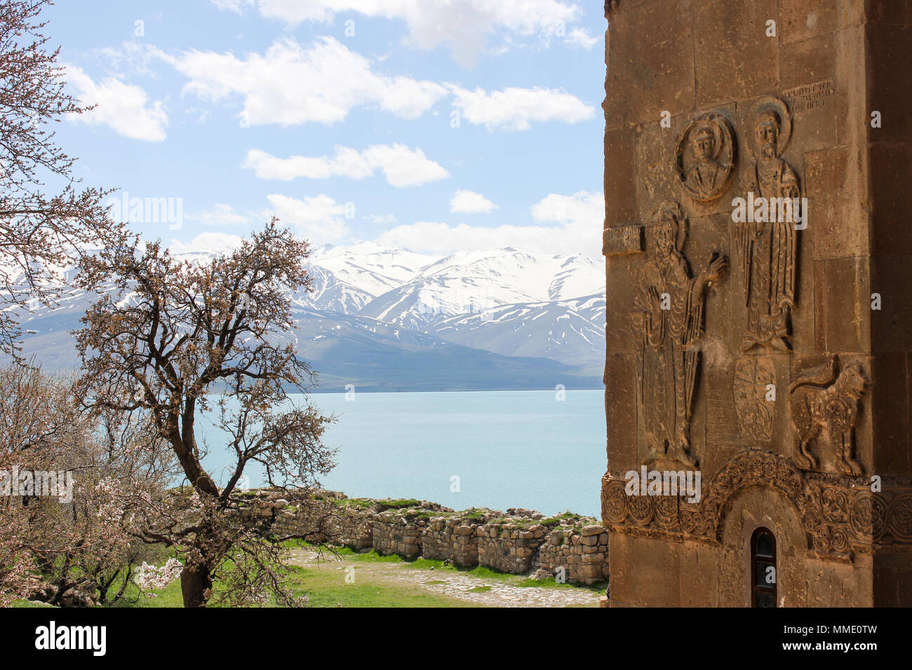 Insel Akdamar und der Armenischen Kirche Stockfoto
