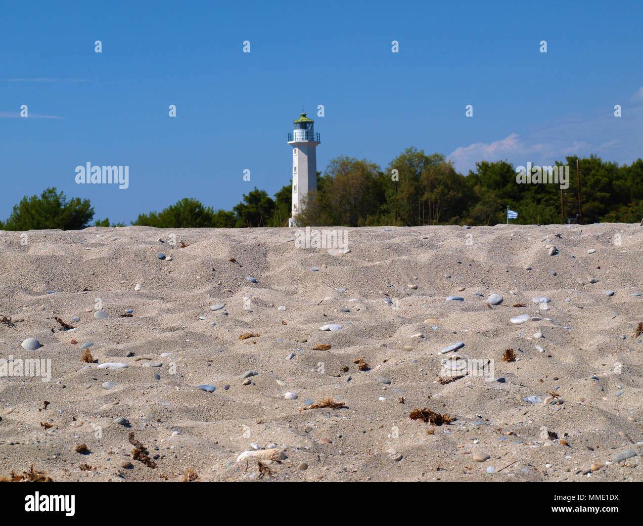 Leuchtturm in posidi Chalkidiki Griechenland Stockfoto