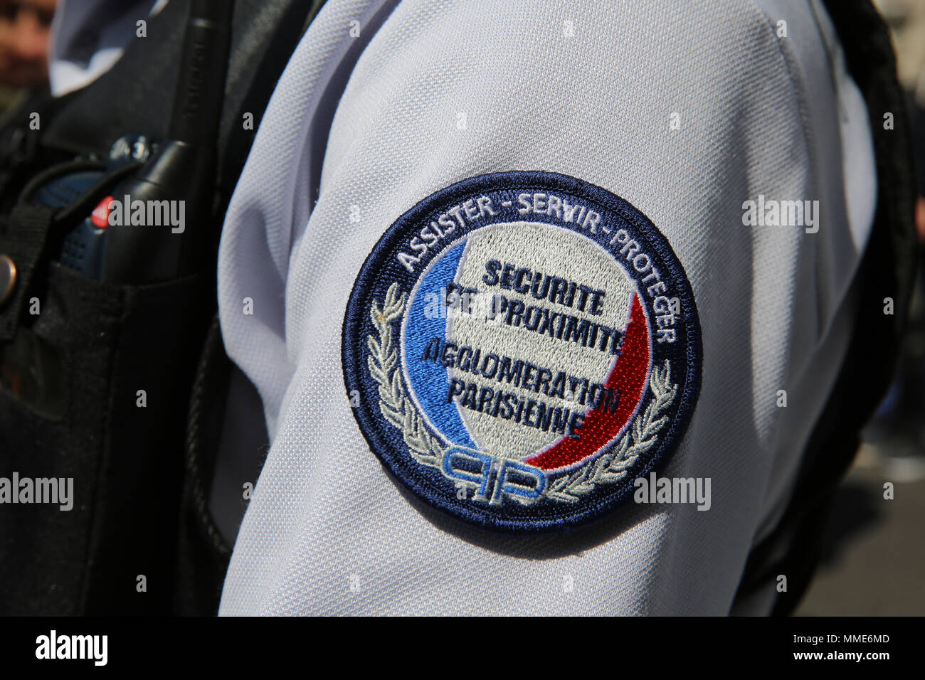 Die französischen Urban Polizist Abzeichen. Bobigny, Frankreich. Stockfoto