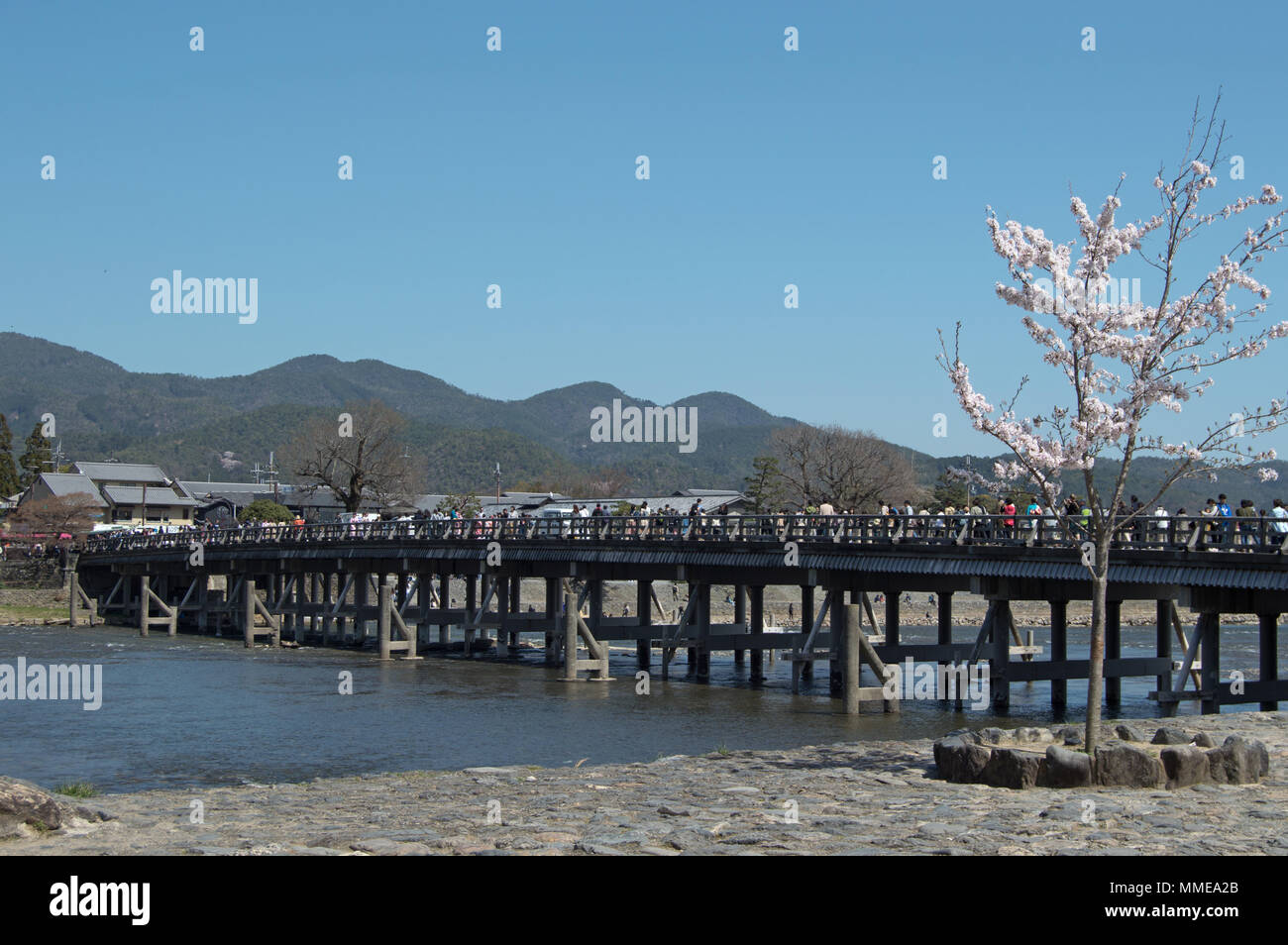 Togetsu-kyo Brücke, Arashiyama, Kyoto, Japan Stockfoto