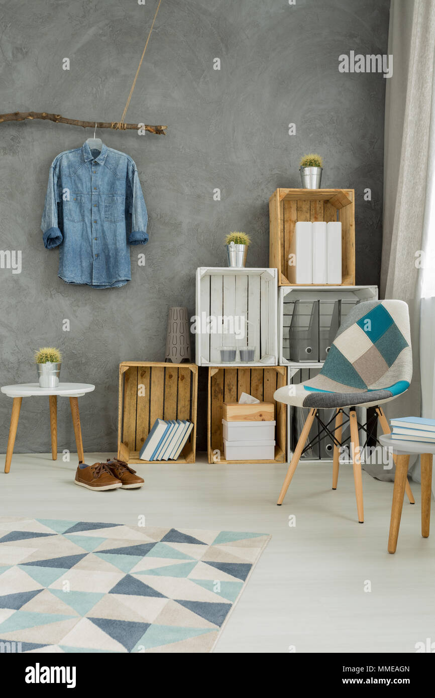 modernes interieur design farben, moderne minimalistische wohnzimmer interieur in den farben cyan mit, Design ideen