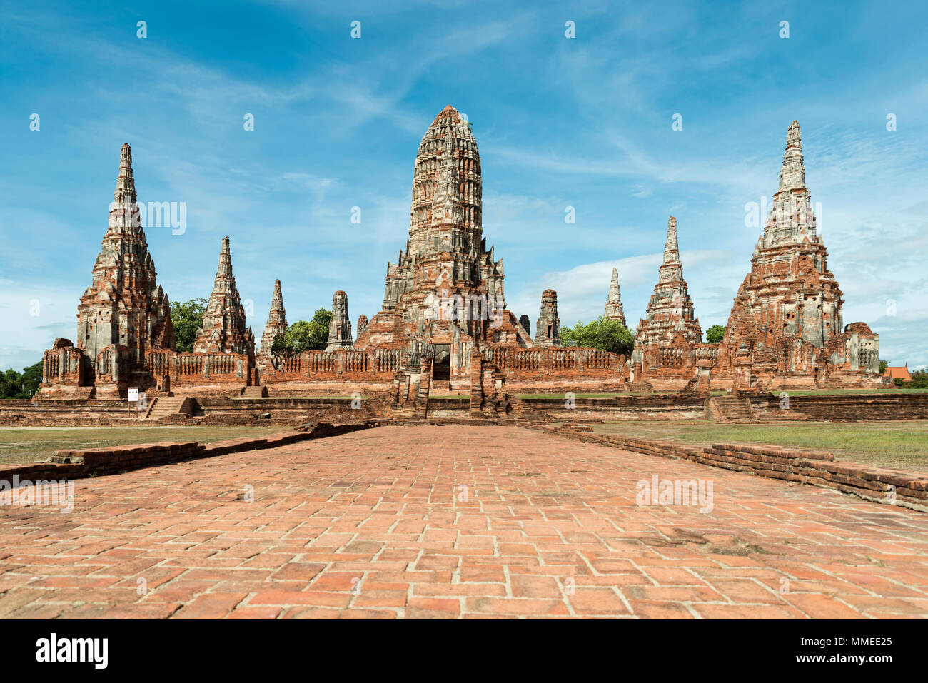 Wat Watthanaram Tempel in der Provinz Ayutthaya Ayutthaya Historical Park, Thailand. Stockfoto