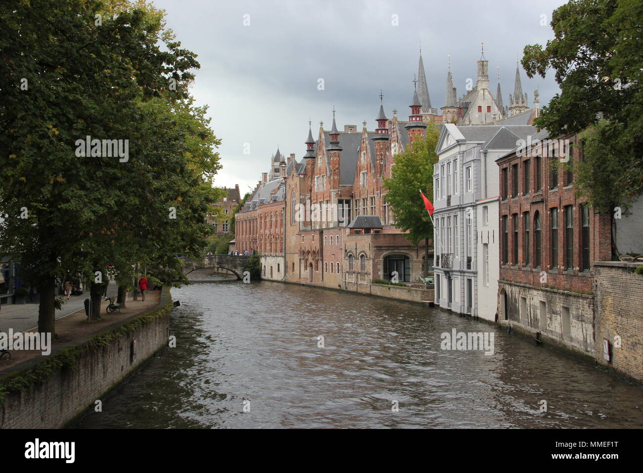 Grüne Canal, Brügge, Belgien Stockfoto