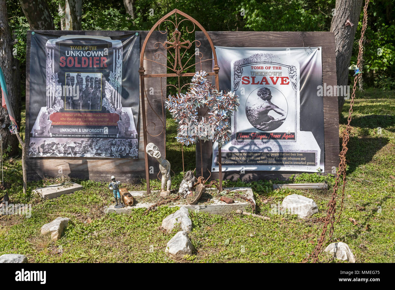 Selma, Alabama - ein Denkmal des unbekannten schwarzen Soldaten, die gegen die Sklaverei während des Bürgerkrieges gekämpft, und zu unbekannten Sklaven. Stockfoto