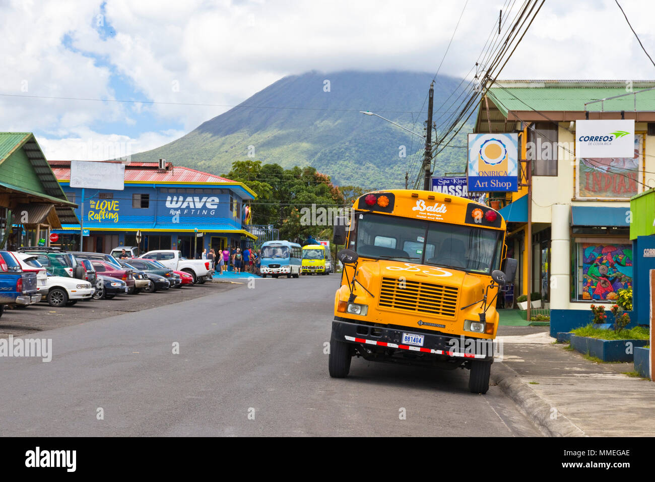 Sarapiqui Stadt und den Vulkan im Norden Costa Ricas Stockfoto