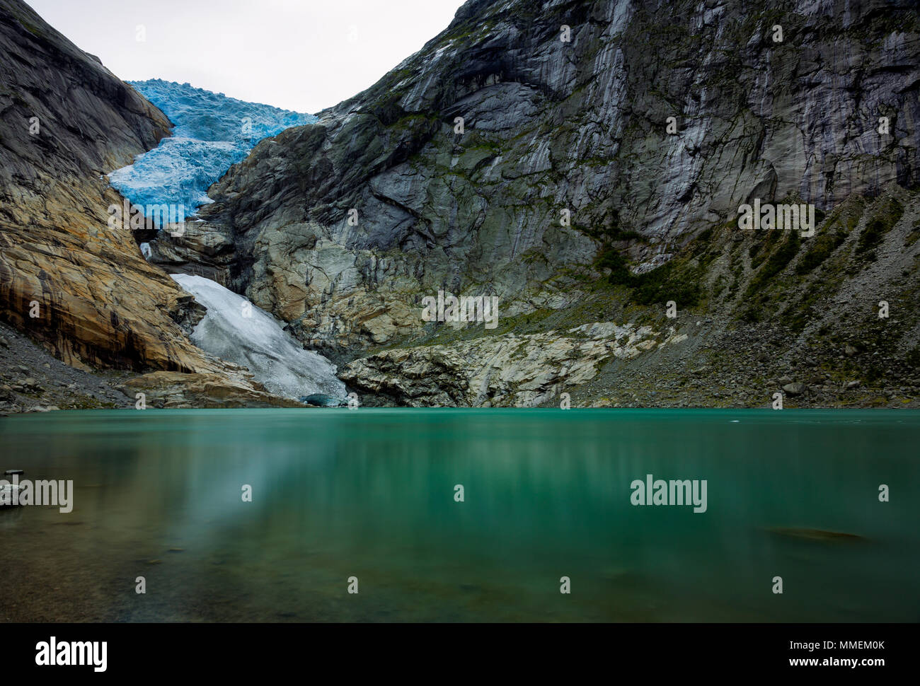 Briksdalsbreen - Norwegen. Briksdal Gletscher Stockfoto