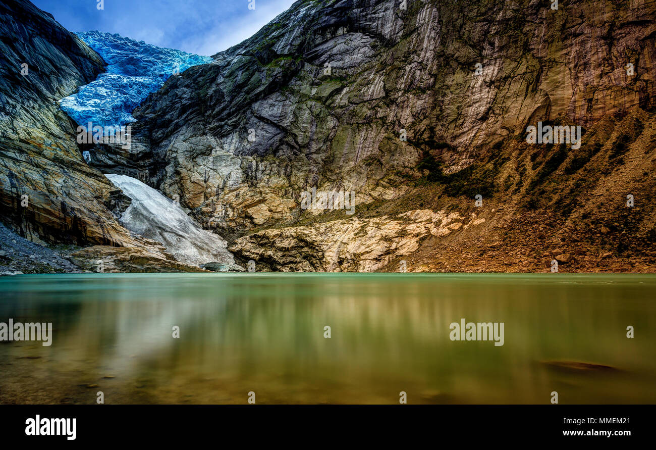 Briksdalsbreen - Norwegen. Briksdal Gletscher Stockfoto