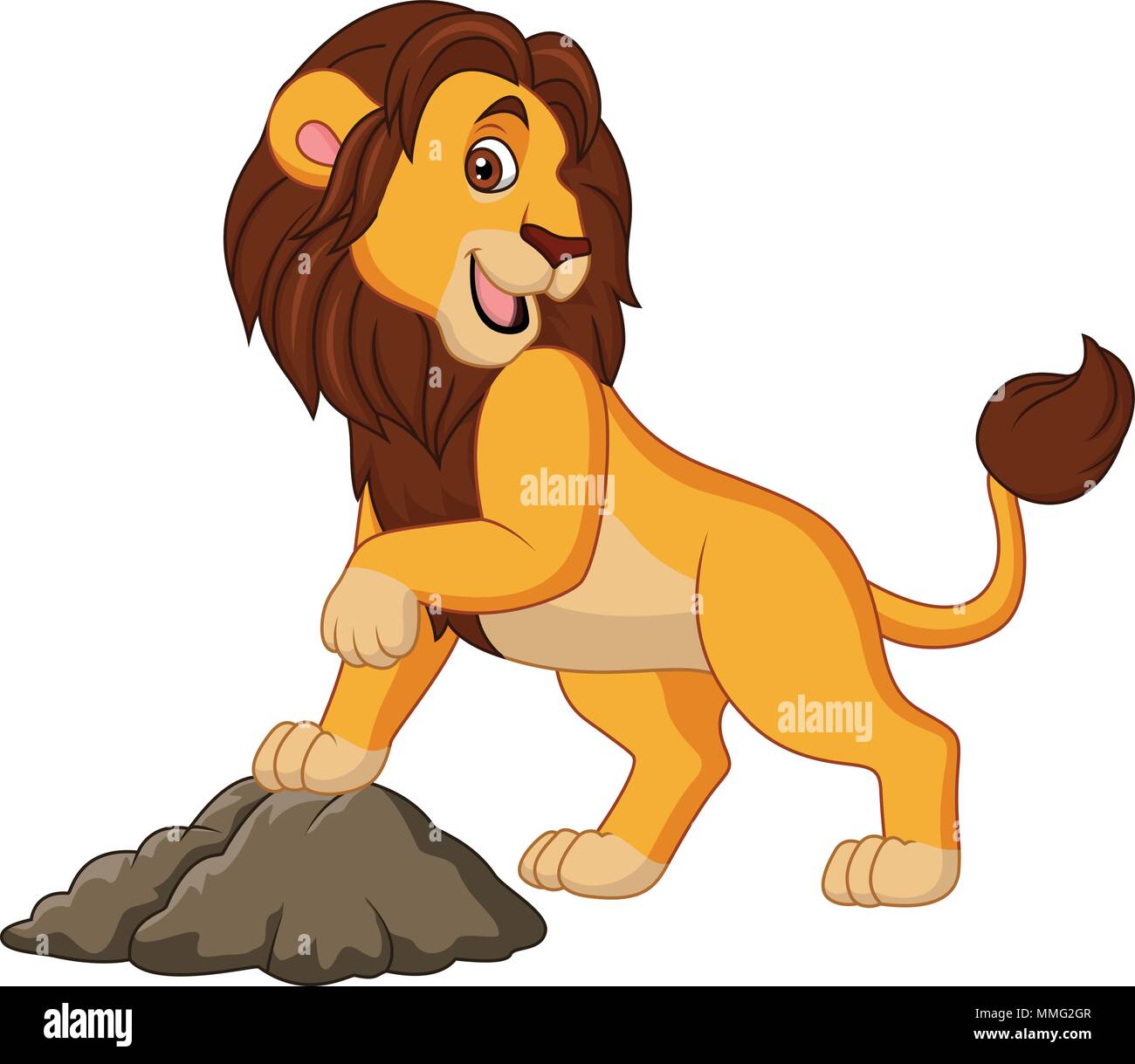 Cartoon smiling Lion posing Stock Vektor