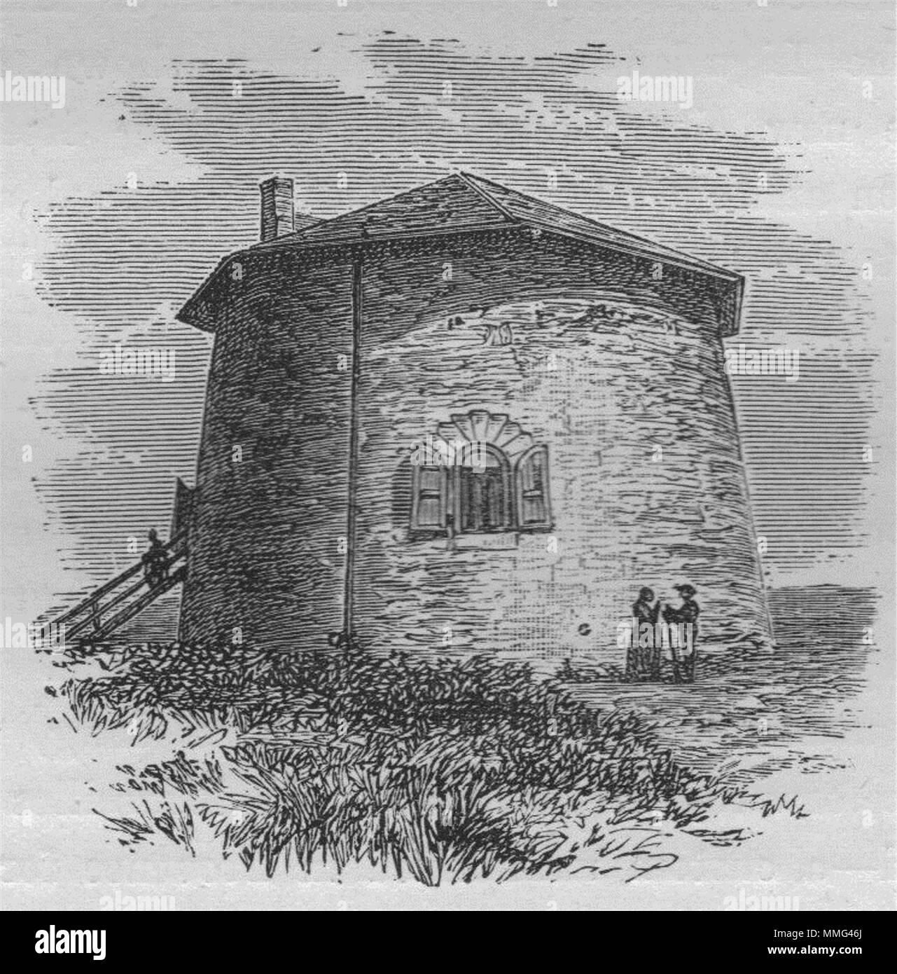 QUEBEC CITY. Martello Tower auf den Ebenen von Abraham 1882 alten, antiken Drucken Stockfoto