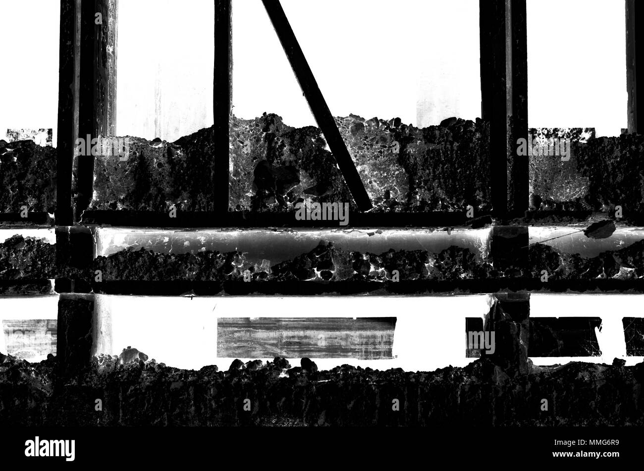 Schwarze und weiße Erde umgewandelt und Spalten Zeilen Stockfoto