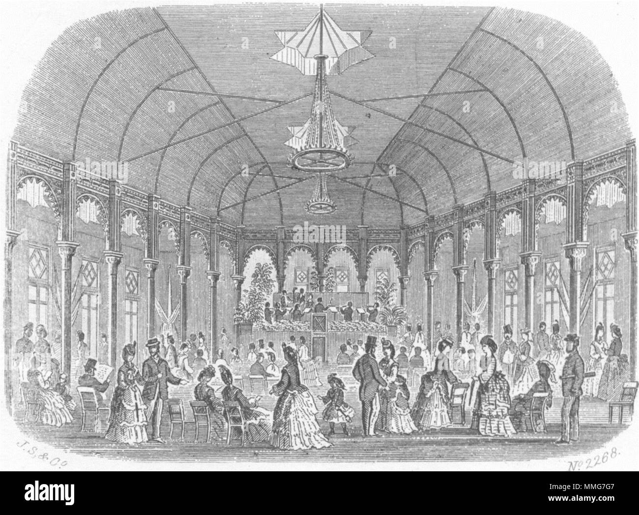 SUSSEX. Pavillon, Hastings & St Leonards Pier 1860 alte antike Bild drucken Stockfoto