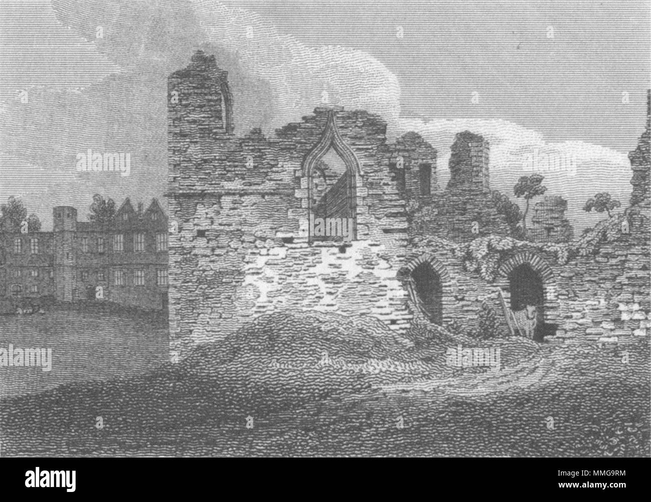 Mitarbeiter. Dudley Castle Ct. Worcs 1812 alte antike vintage Bild drucken Stockfoto