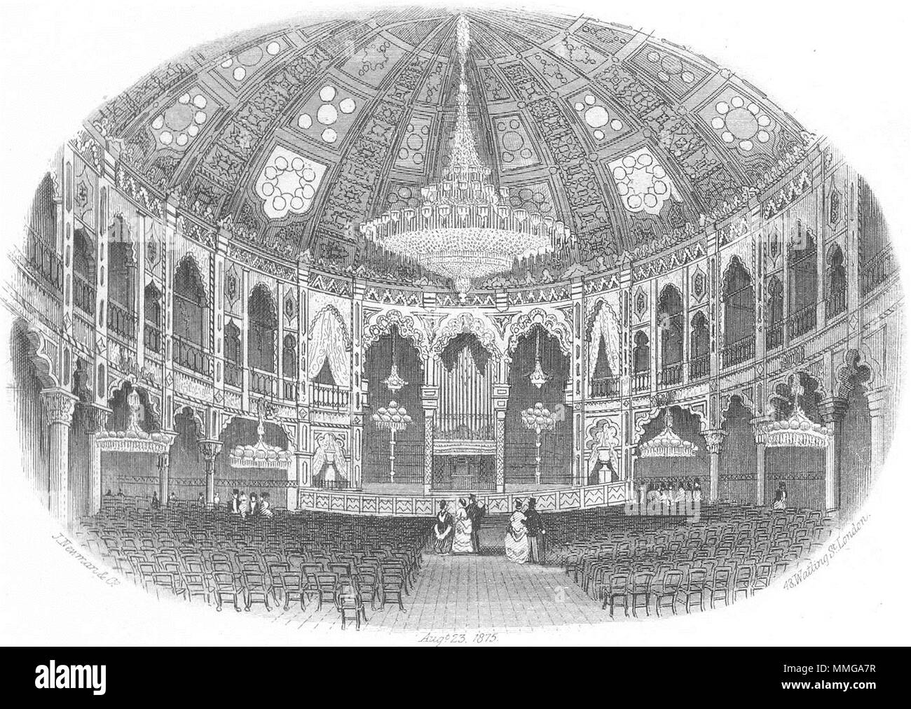 SUSSEX. Dome Brighton Pavillon c 1855 alte antike vintage Bild drucken Stockfoto