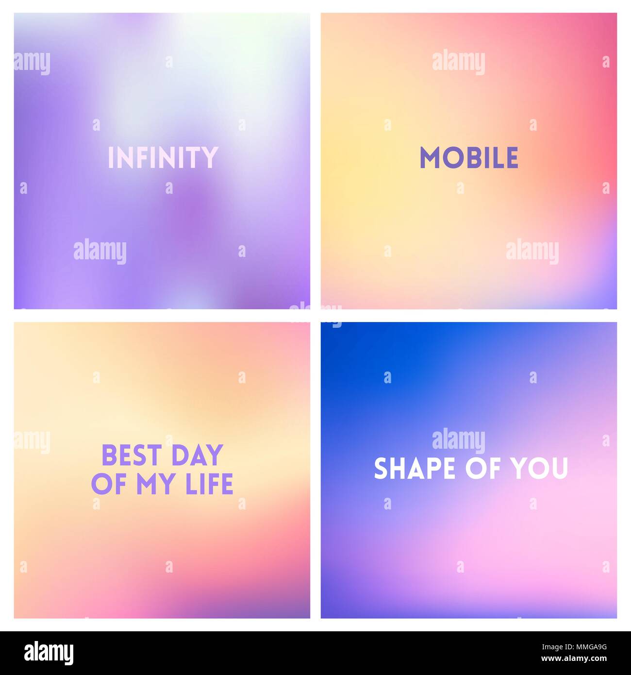 Abstract vector Natur verschwommenen Hintergrund gesetzt. Platz unscharfen Hintergründen - Himmel Wolken Meer Ozean grün Farben Stock Vektor