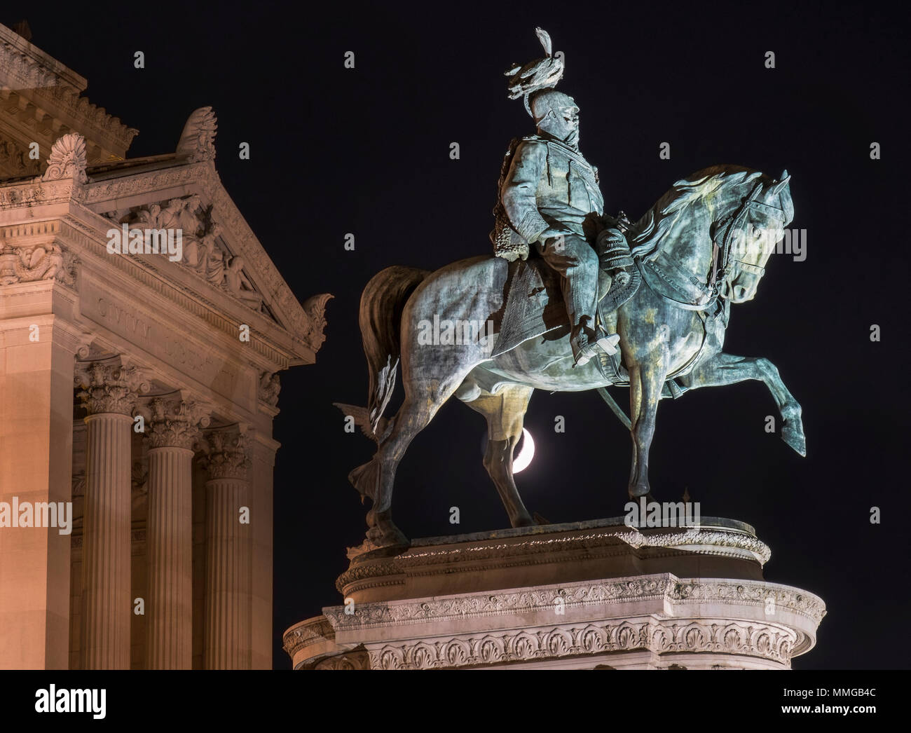 Die Vittorio Emanuele II Reiterstandbild auf das nationale Denkmal Victor Emmanuel II., Rom, Italien, Europa Stockfoto