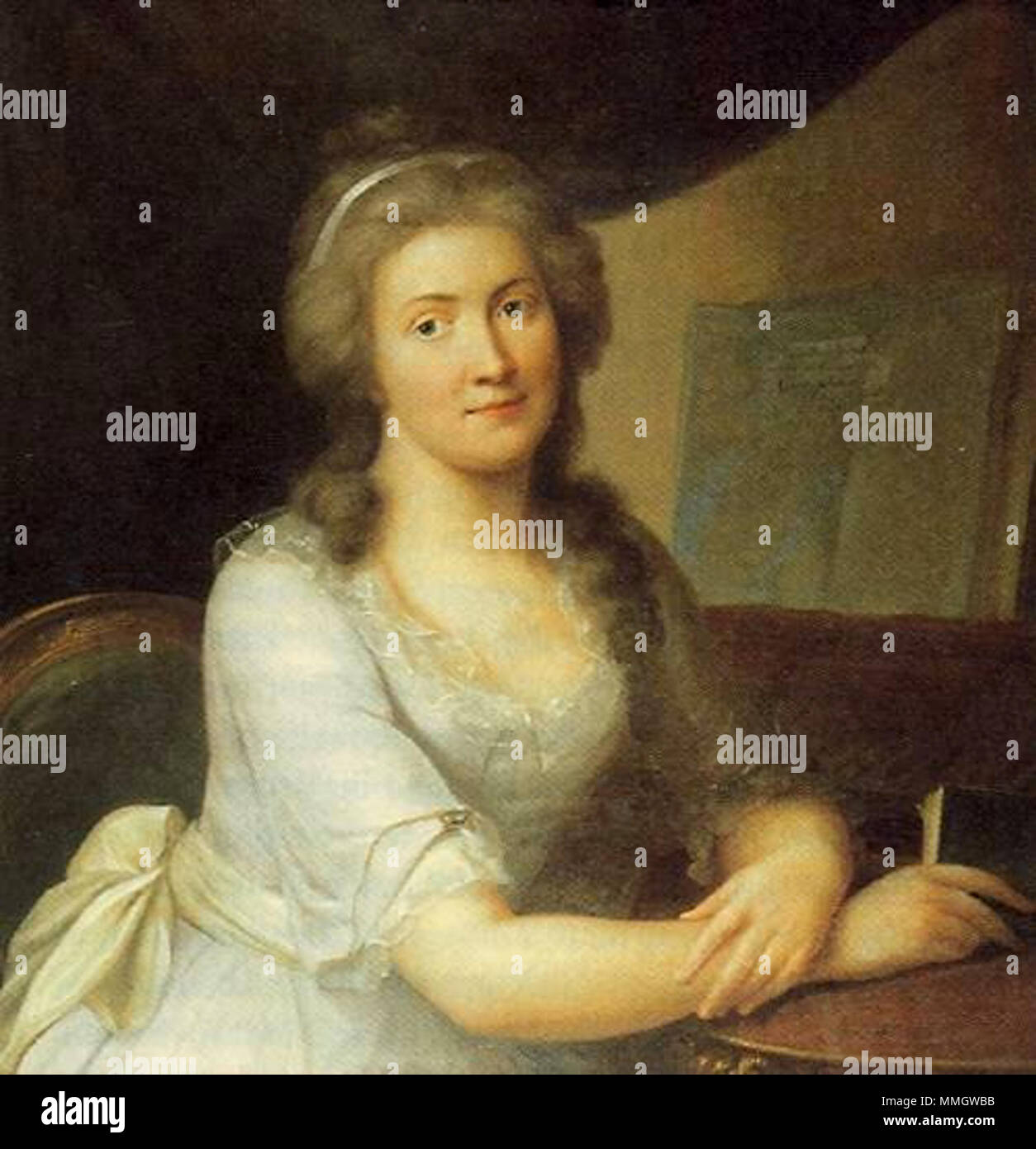 . English: Charlotte von Kalb (1761-1843). Ölgemälde im Wittumspalais Weimar. Freundin Goethes, Schillers sterben 5/6 Abwesenheit in Weimar Beispiele Krieg sterben, um Schiller einzuführen, tritt nun auch in Goethes Gesichtskreis. Fügungen dm Herderischen Kreise nahestehend, als Jean Paul verbunden, stand die Schwergeprüfte seltsame Frau auch mit Goethe in freundschaftlichen Beziehungen. . 1785. Johann Heinrich Schmidt (1749 - 1829) Alternative Namen Johann Heinrich Schmidt; Joh.Heinr. Schmidt; Joh. h. Schmidt; Joh. Heinrich Schmidt; Henry Schmidt; Johann h. Schmidt Beschreibung Deutsche pa Stockfoto