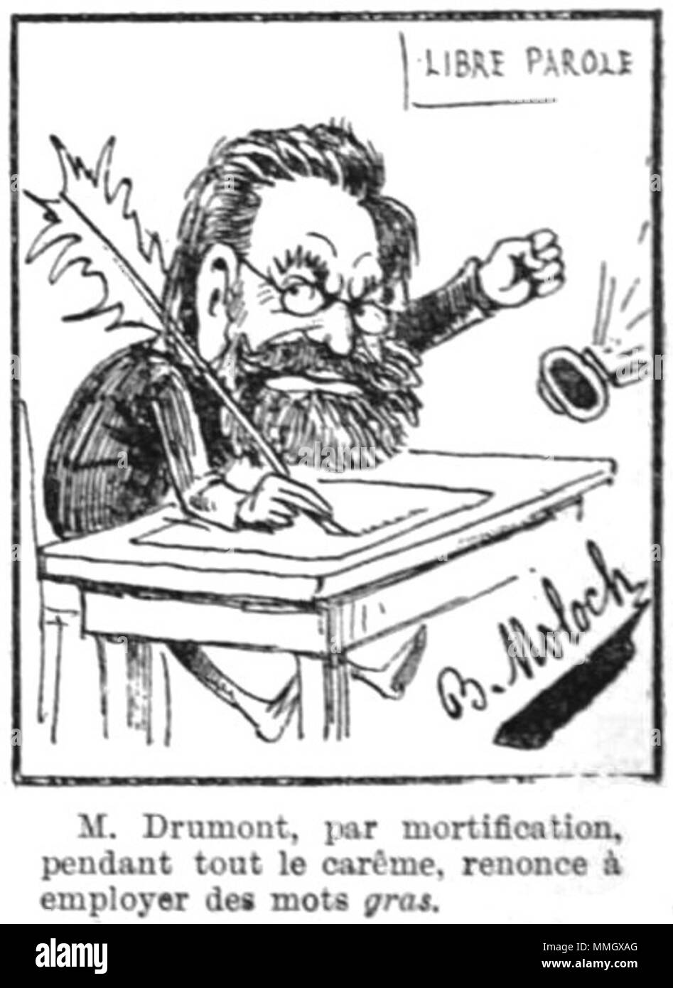 . 'Le mois Comique, par Moloch': BIN. Drumont, par Abtötung, Anhänger tout le Carême, renonce à-Arbeitgeber des mots Gras'. . 1898. Moloch Drumont par Moloch Stockfoto