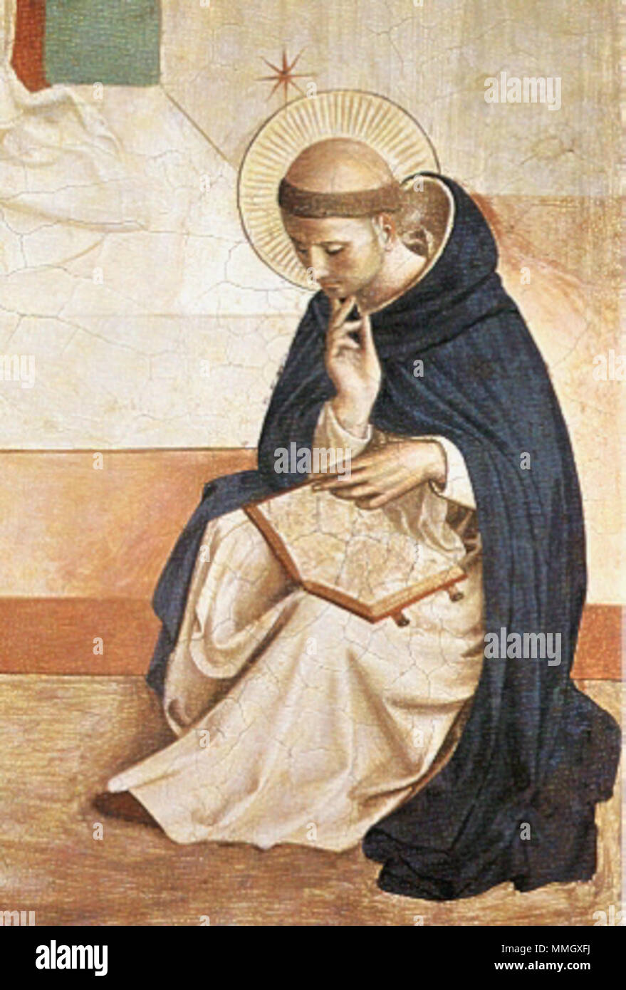 . Polski: Fragment fresku z klasztoru San Marco wir przedstawiający Florencji, św. Dominika. zwischen 1438 und 1450. Fra Angelico (Piotr z Fiesole) Fra Angelico St. Dominic Stockfoto