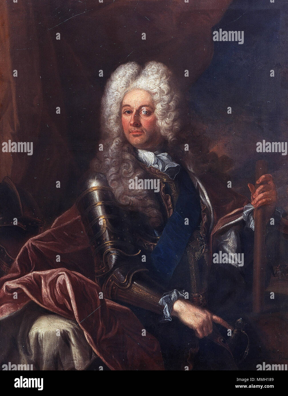 Emond Plumier, Portrait du Prinz Guillaume de Hessen (1720), Musée d'Ansembourg Stockfoto