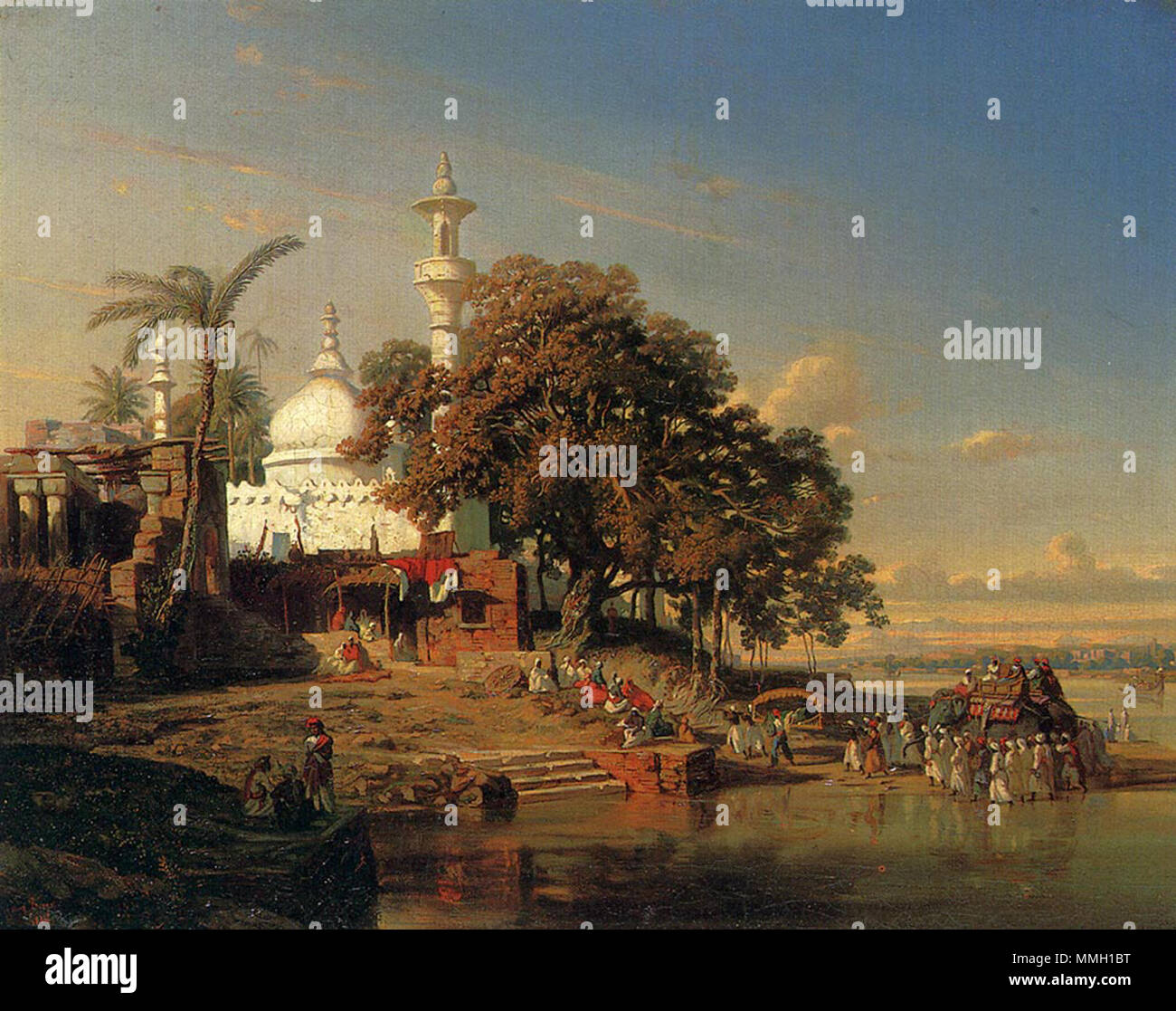 . Eine indische Moschee auf dem Hooghly River in der Nähe von Kalkutta,. 1846. Auguste Borget (1808 - 1877) Beschreibung Französische Maler Geburtsdatum / Tod 28. August 1808 25. Oktober 1877 Ort der Geburt / Todes Issoudun Bourges Authority control: Q 2871081 VIAF:?:? ISNI 32132325 0000 0001 1756 7925 ULAN:?? n 500028394 LCCN: 97852829 GND:? 117621064 WorldCat Auguste borget's Öl auf Leinwand Malerei" ein Inder Moschee auf dem Hooghly River in der Nähe von Kalkutta", 1846 Stockfoto