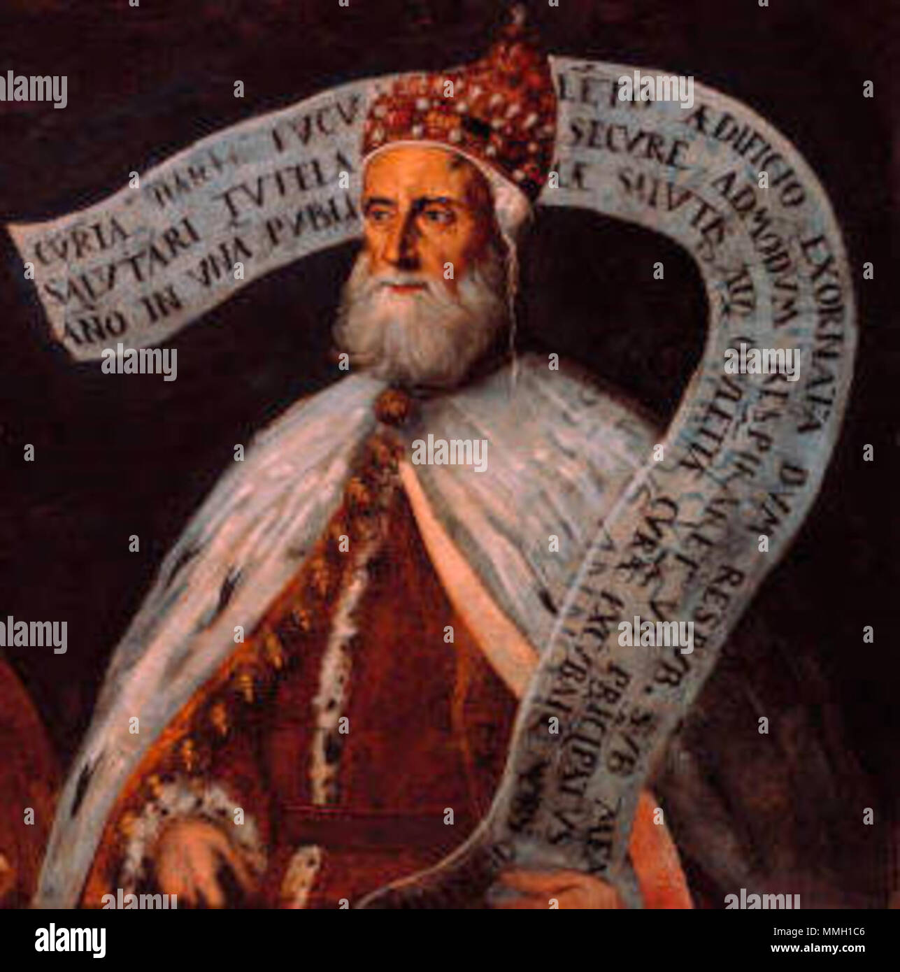 . Teil eines Porträt von zwei dogen Francesco Donato. Anfang des 17. Jahrhunderts. FrancescoDonato Stockfoto