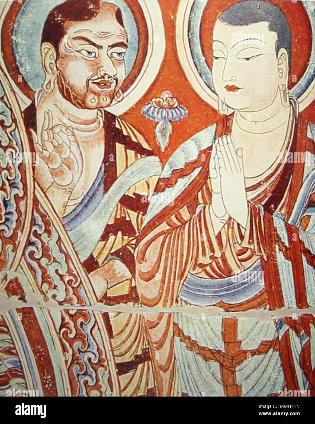 . 8. Der Gemälde - Unbekannt. Von dem Buch, Albert von Le Coq. Zentralasiatischen buddhistische Mönche Stockfoto