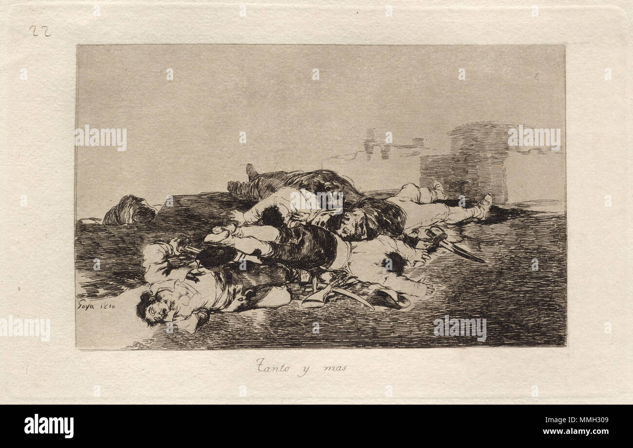 Francisco de Goya, Tanto y Mas (noch schlimmer), Spanisch, 1746 - 1828, veröffentlicht 1863, Ätzen, lavis und Burin, Rosenwald Collection Goya - Tanto y Mas (noch schlimmer) Stockfoto