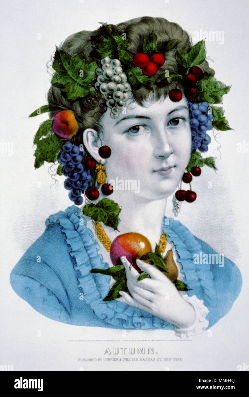 Herbst. [New York]: Currier & Ives, 1871.. 65 Autumnwoman Stockfoto