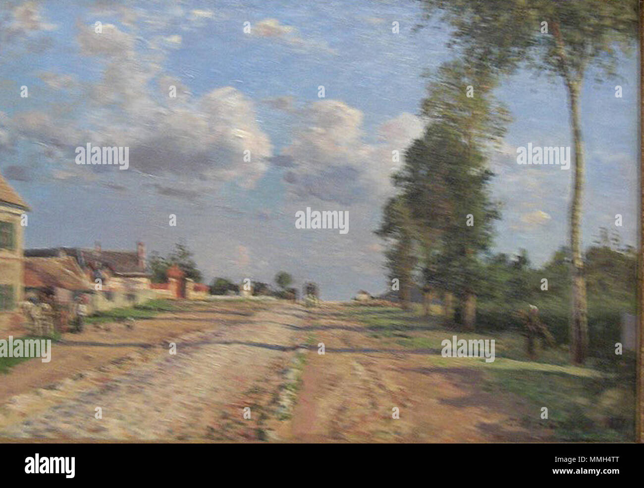 . Route de Versailles;. 1870. Camille Pissarro. Route de Versailles Stockfoto