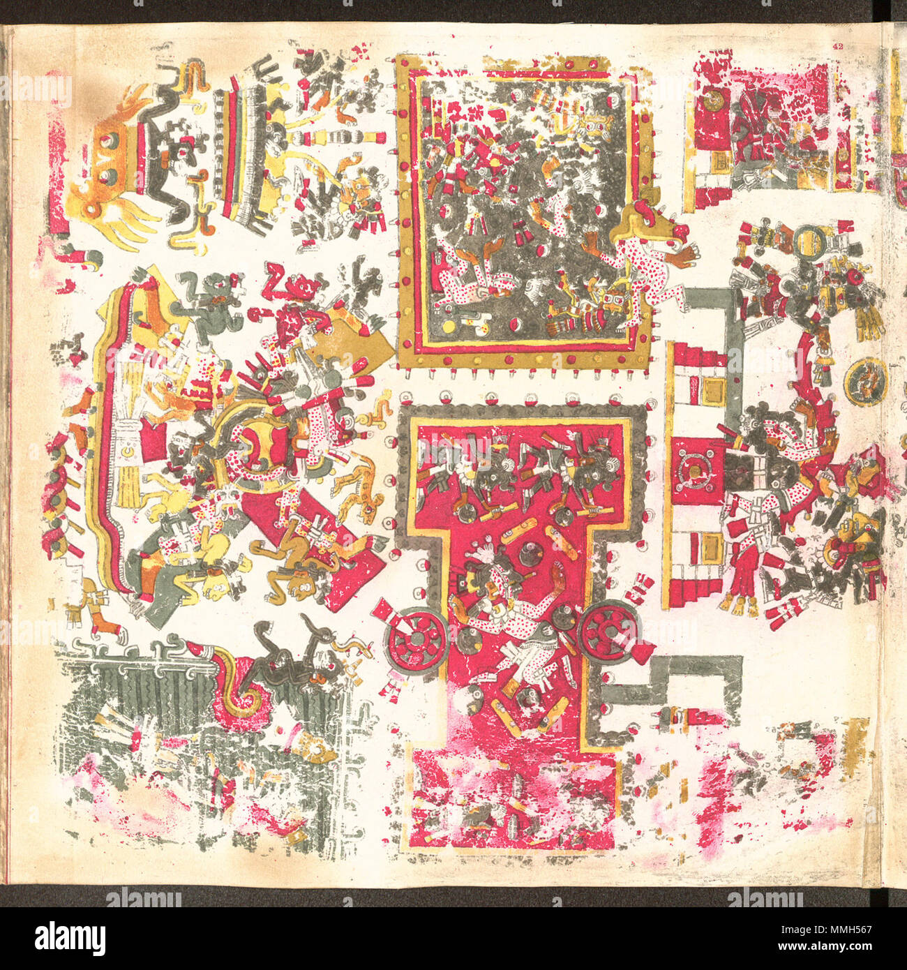 . Seite 42 Der Codex Borgia. . Präkolumbianische. Unbekannte Codex Borgia Seite 42 Stockfoto